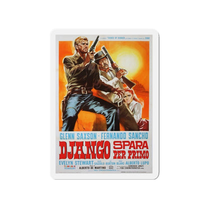 DJANGO SHOOTS FIRST (2) 1966 Movie Poster - Die-Cut Magnet-4" x 4"-The Sticker Space