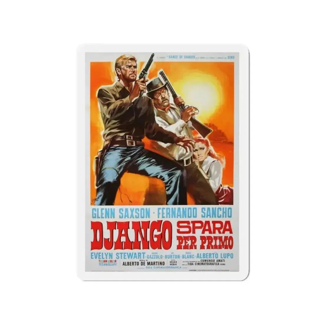 DJANGO SHOOTS FIRST (2) 1966 Movie Poster - Refrigerator Magnet - The Sticker Space