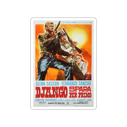 DJANGO SHOOTS FIRST (2) 1966 Movie Poster STICKER Vinyl Die-Cut Decal 2 Inch - The Sticker Space