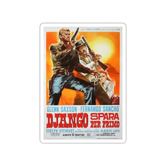 DJANGO SHOOTS FIRST (2) 1966 Movie Poster STICKER Vinyl Die-Cut Decal 2 Inch - The Sticker Space