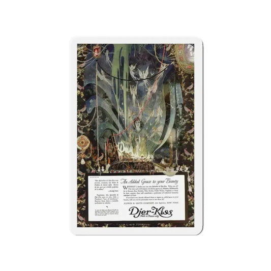 Djer-Kiss ad, Ladies' Home Journal, August 1918 (Magazine Illustration) Refrigerator Magnet 2 Inch Die-Cut - The Sticker Space