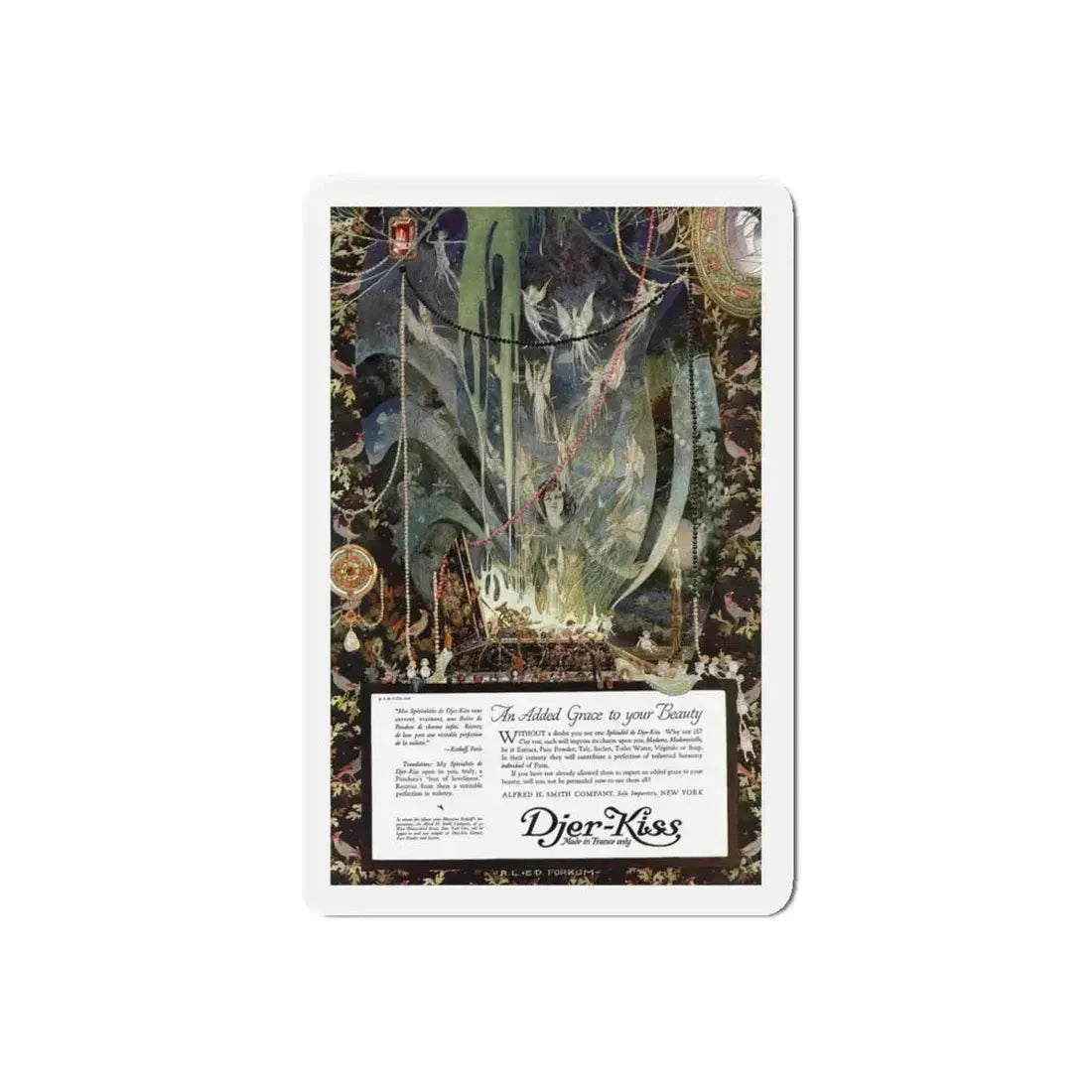 Djer-Kiss ad, Ladies' Home Journal, August 1918 (Magazine Illustration) Refrigerator Magnet 5 Inch Die-Cut - The Sticker Space