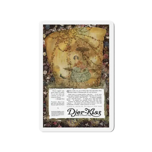 Djer-Kiss ad, Ladies' Home Journal, December 1917 (Magazine Illustration) Refrigerator Magnet 2 Inch Die-Cut - The Sticker Space