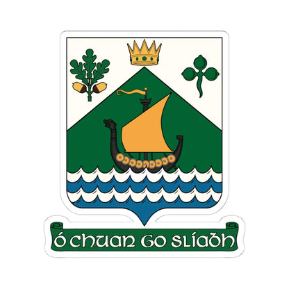 Dún Laoghaire-Rathdown COA (Ireland) (Coat of Arms) STICKER Vinyl Kiss-Cut Decal 6 Inch White - The Sticker Space