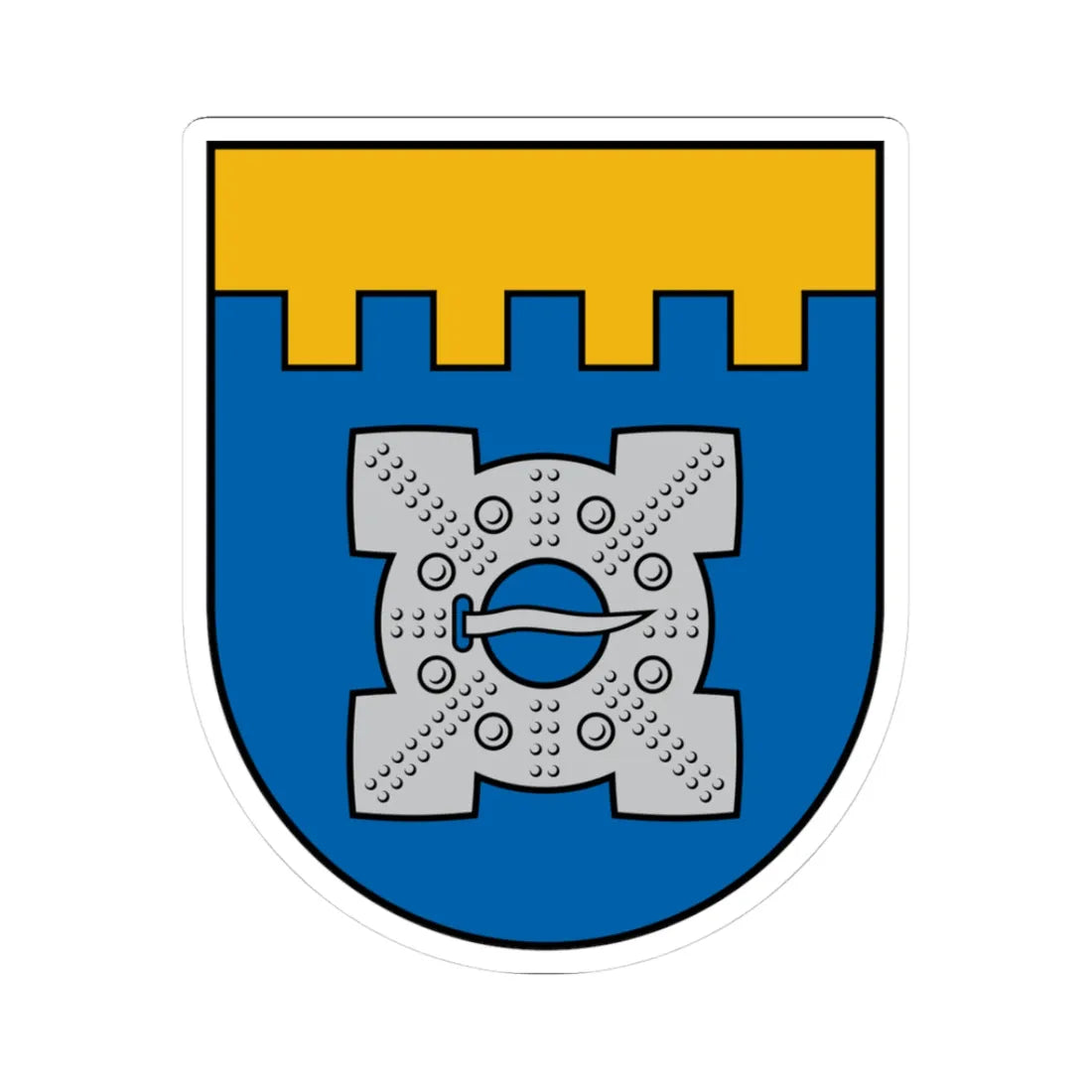 Dobeles novads COA (Latvia) (Coat of Arms) STICKER Vinyl Kiss-Cut Decal 3 Inch White - The Sticker Space