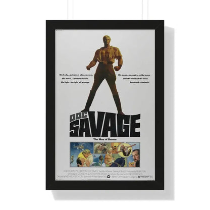 DOC SAVAGE THE MAN  OF BRONZE 1975 - Framed Movie Poster 16″ x 24″ Black - The Sticker Space