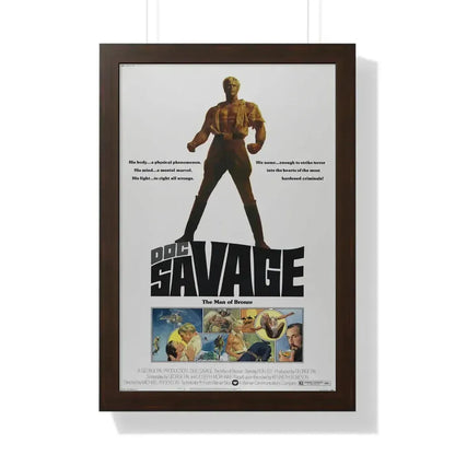 DOC SAVAGE THE MAN  OF BRONZE 1975 - Framed Movie Poster 16″ x 24″ Walnut - The Sticker Space