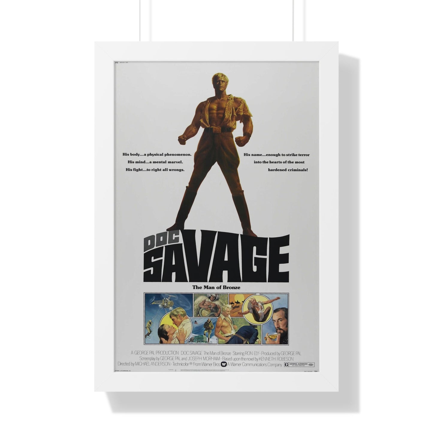 DOC SAVAGE THE MAN OF BRONZE 1975 - Framed Movie Poster-16″ x 24″-The Sticker Space