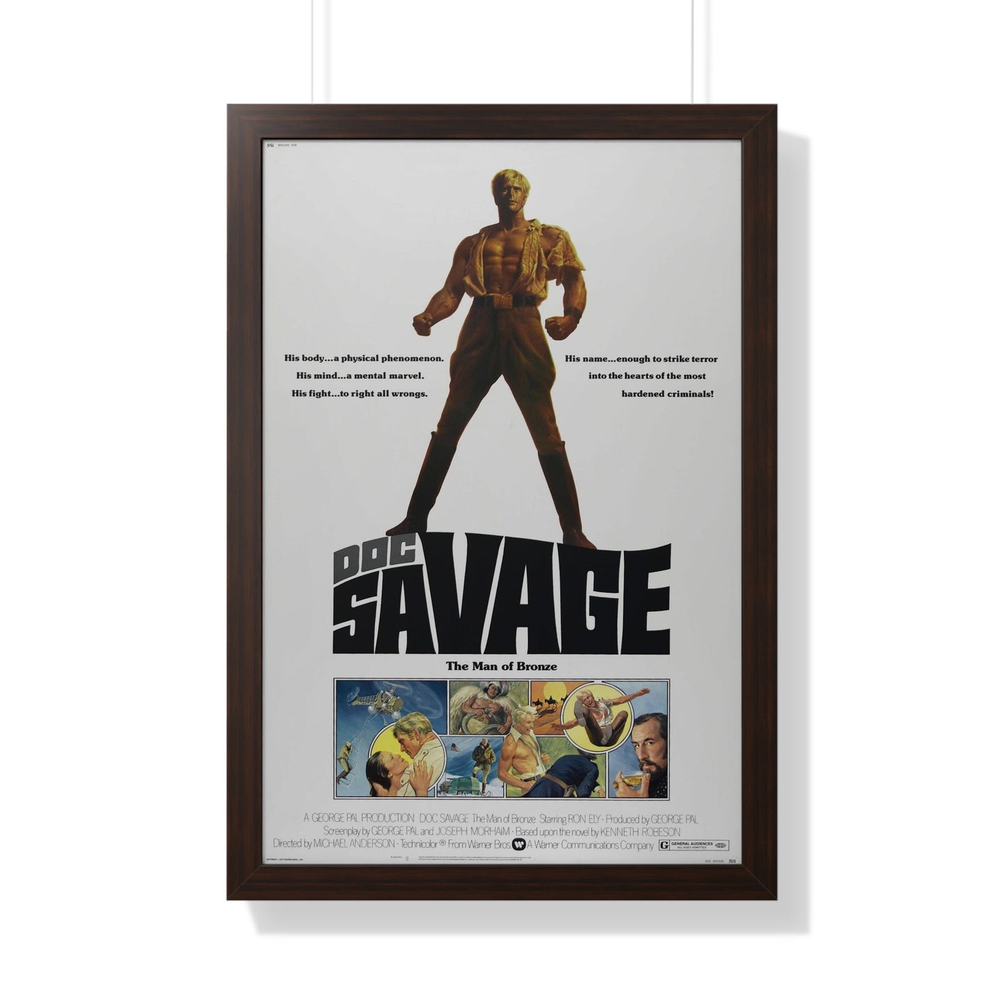 DOC SAVAGE THE MAN OF BRONZE 1975 - Framed Movie Poster-20" x 30"-The Sticker Space