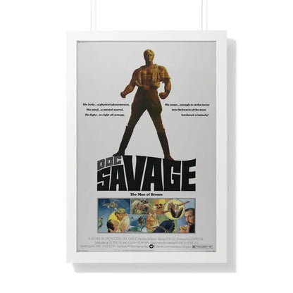 DOC SAVAGE THE MAN  OF BRONZE 1975 - Framed Movie Poster 20" x 30" White - The Sticker Space