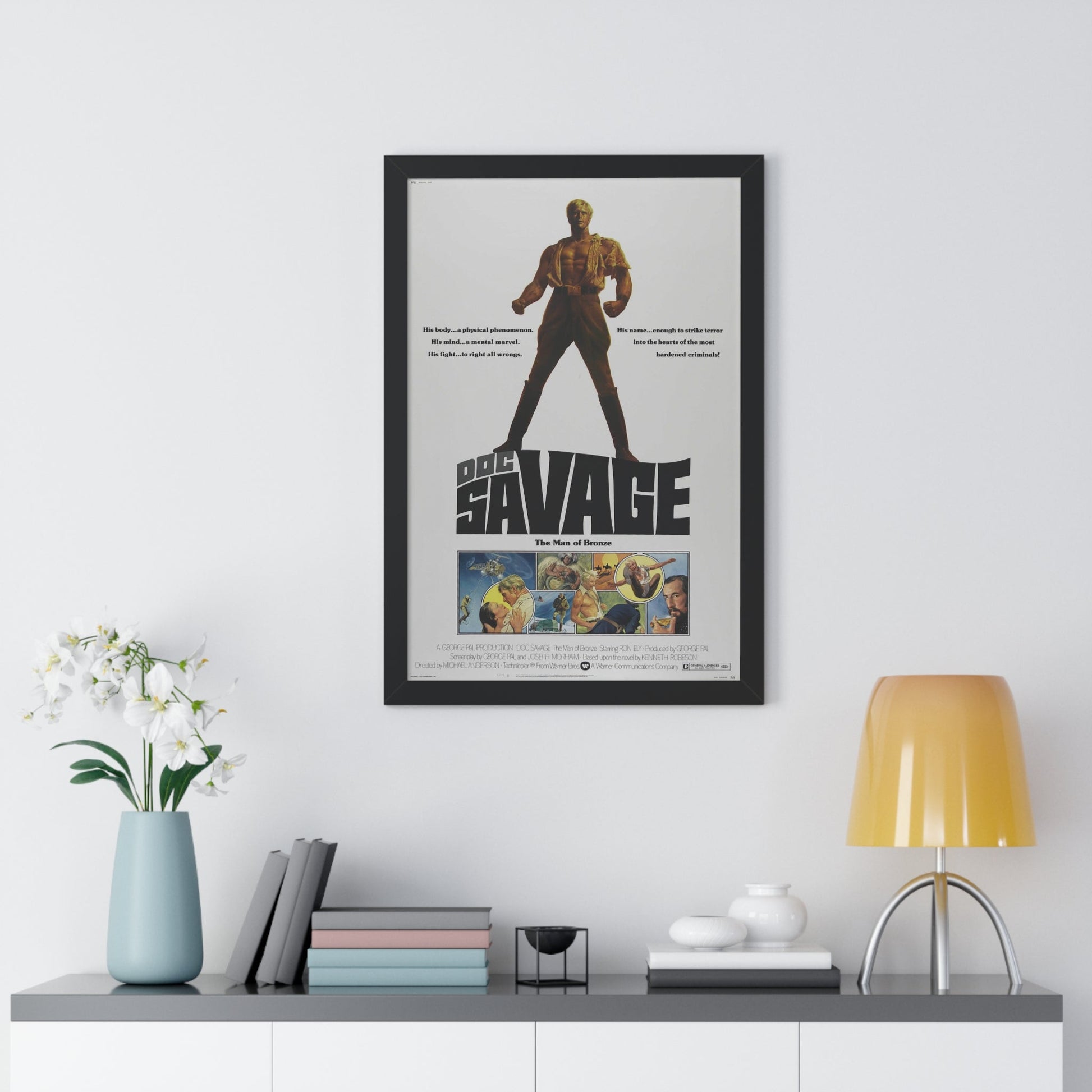 DOC SAVAGE THE MAN OF BRONZE 1975 - Framed Movie Poster-The Sticker Space