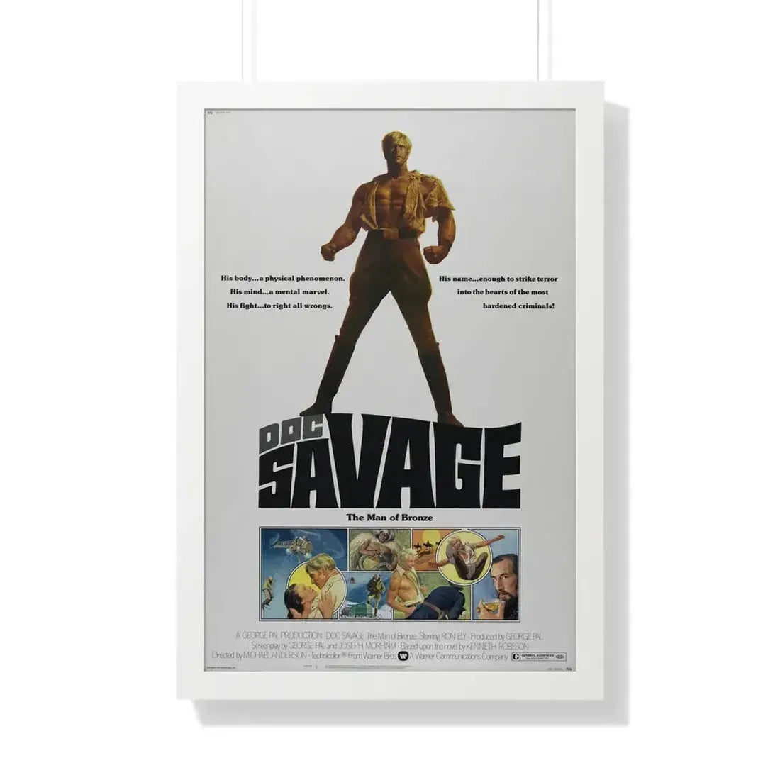DOC SAVAGE THE MAN  OF BRONZE 1975 - Framed Movie Poster - The Sticker Space