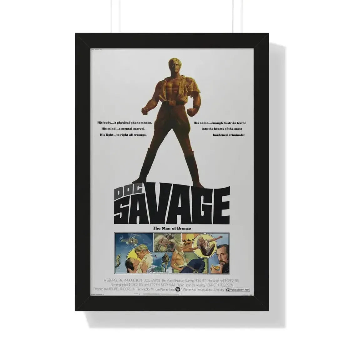 DOC SAVAGE THE MAN  OF BRONZE 1975 - Framed Movie Poster - The Sticker Space