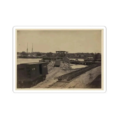 Dock on the South Side of the James River, Opposite Richmond, Va.(2) (U.S. Civil War) STICKER Vinyl Kiss-Cut Decal 2 Inch White - The Sticker Space