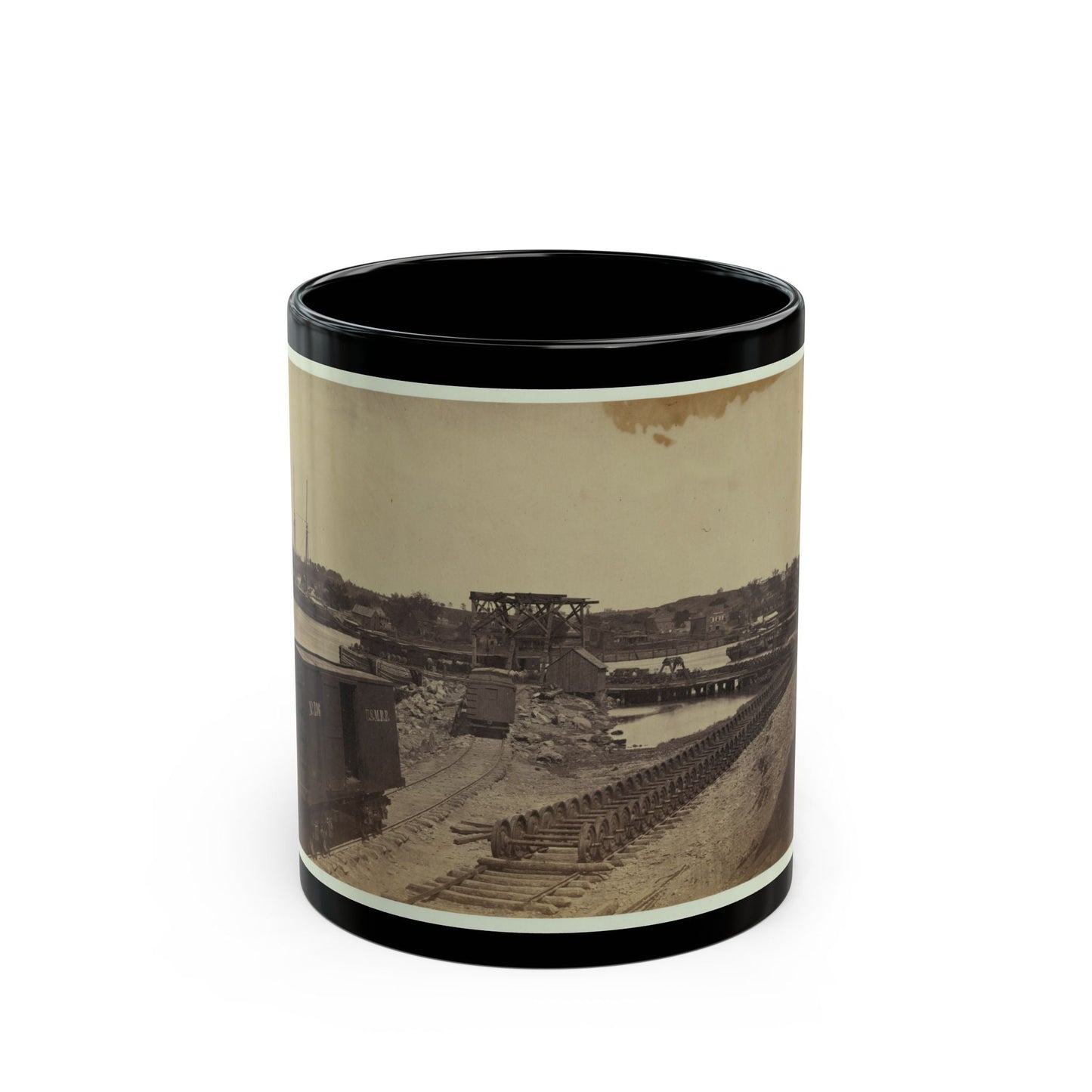 Dock On The South Side Of The James River, Opposite Richmond, Va. (U.S. Civil War) Black Coffee Mug