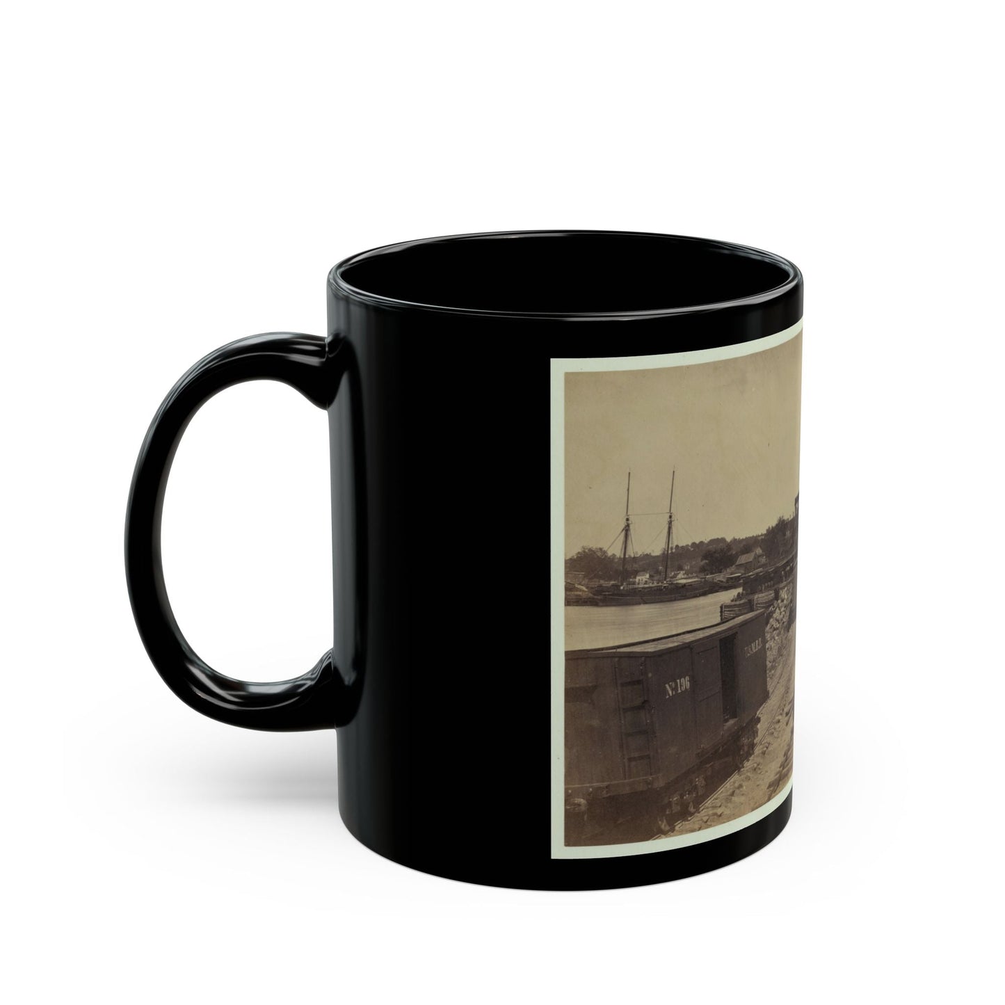 Dock On The South Side Of The James River, Opposite Richmond, Va. (U.S. Civil War) Black Coffee Mug