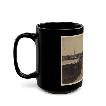 Dock On The South Side Of The James River, Opposite Richmond, Va.(2) (U.S. Civil War) Black Coffee Mug