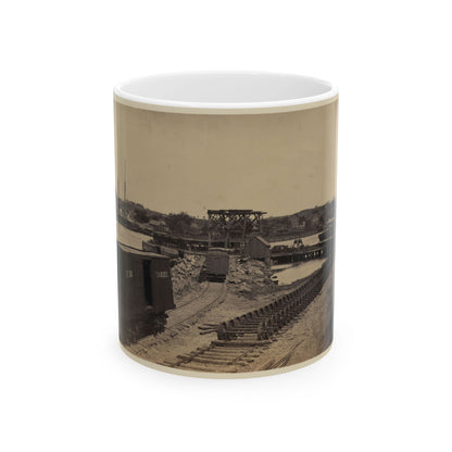 Dock On The South Side Of The James River, Opposite Richmond, Va.(2) (U.S. Civil War) White Coffee Mug