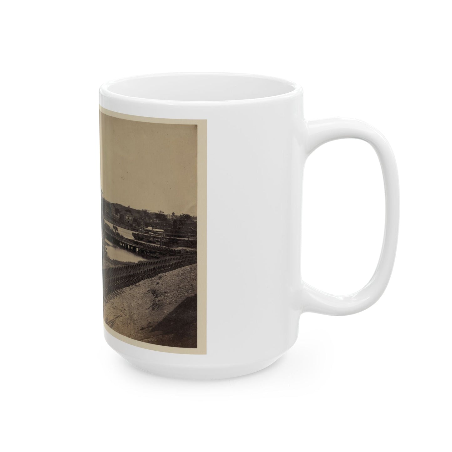 Dock On The South Side Of The James River, Opposite Richmond, Va.(2) (U.S. Civil War) White Coffee Mug