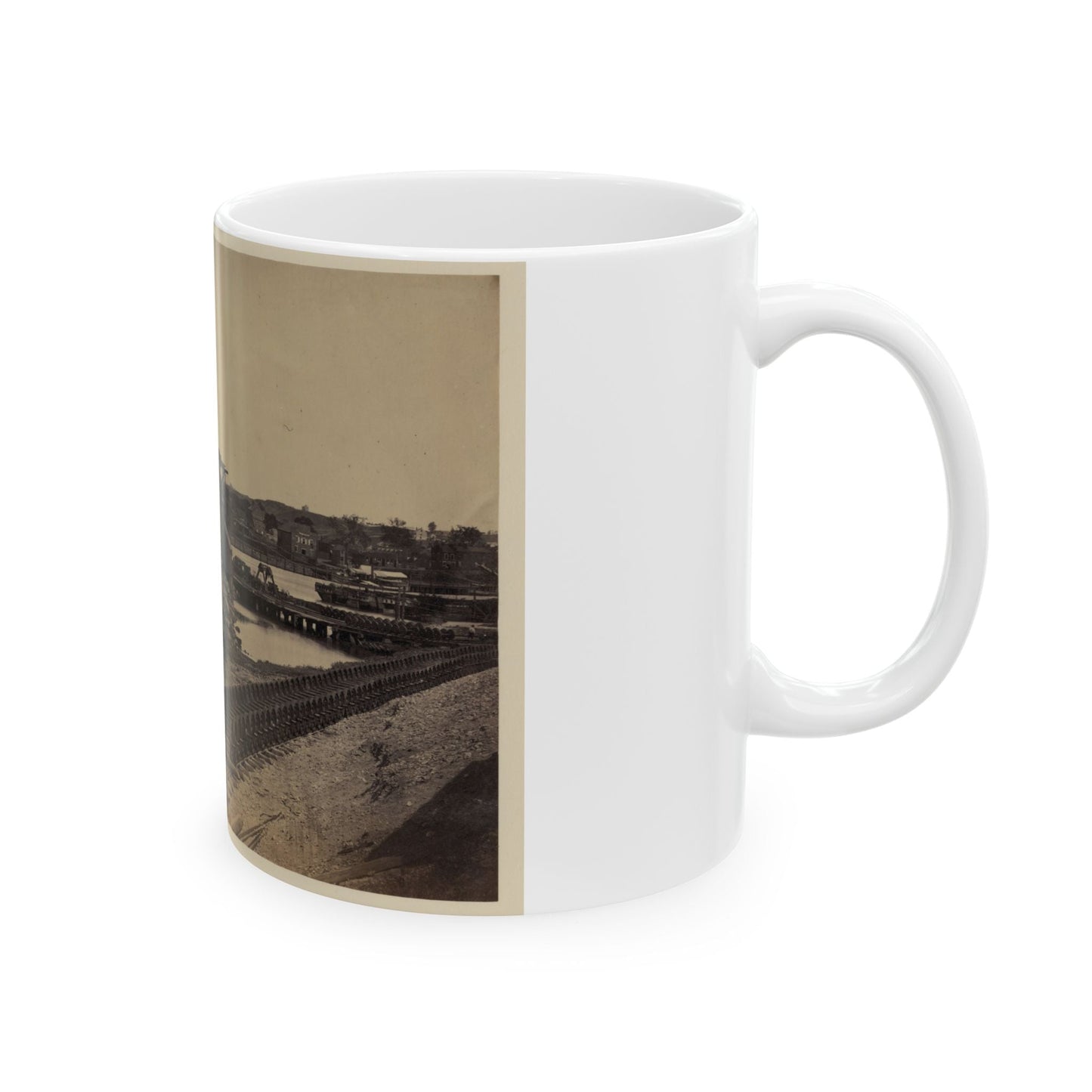 Dock On The South Side Of The James River, Opposite Richmond, Va.(2) (U.S. Civil War) White Coffee Mug