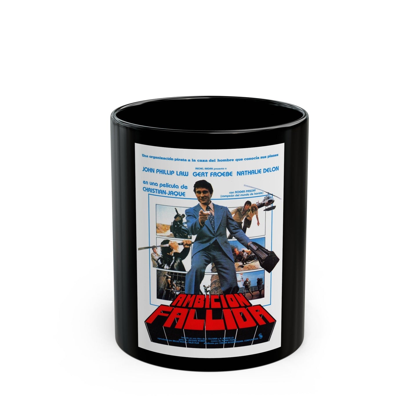 DOCTEUR JUSTICE 1975 Movie Poster - Black Coffee Mug-11oz-The Sticker Space