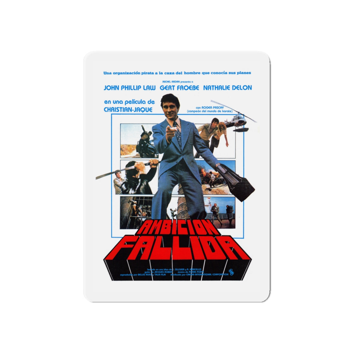 DOCTEUR JUSTICE 1975 Movie Poster - Die-Cut Magnet-5" x 5"-The Sticker Space