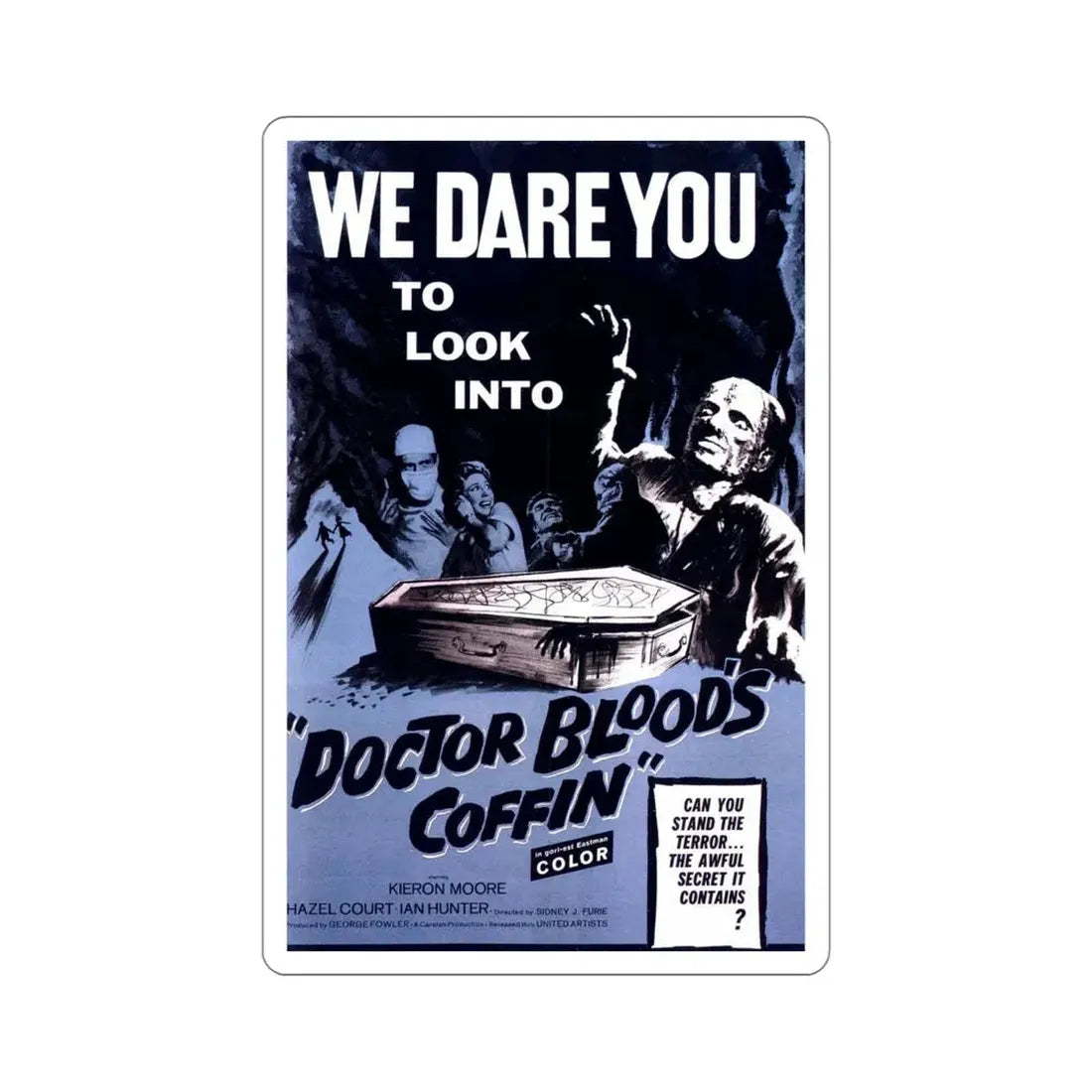 Doctor Blood's Coffin 1962 Movie Poster STICKER Vinyl Die-Cut Decal 5 Inch - The Sticker Space