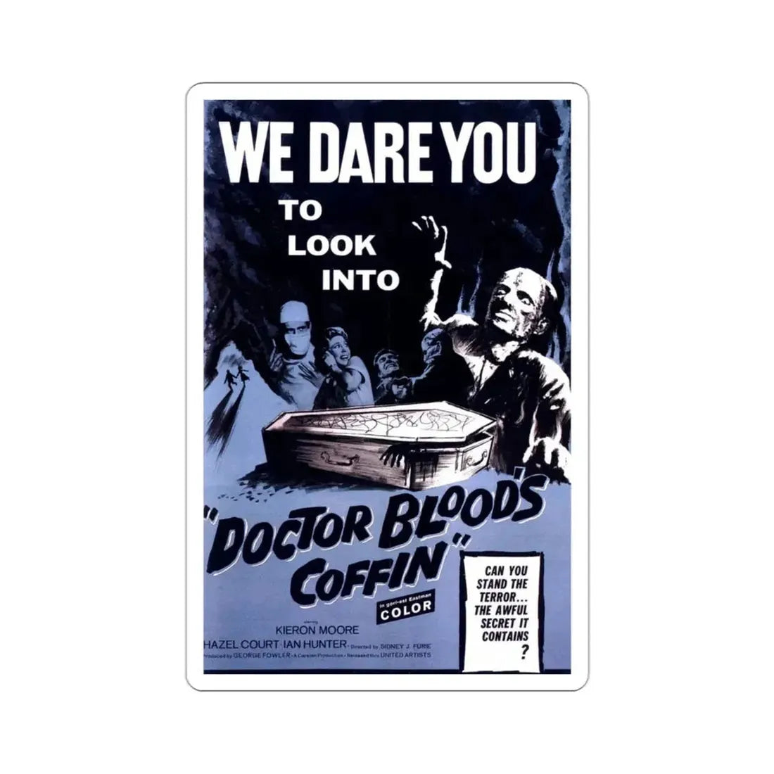 Doctor Blood's Coffin 1962 Movie Poster STICKER Vinyl Die-Cut Decal - The Sticker Space