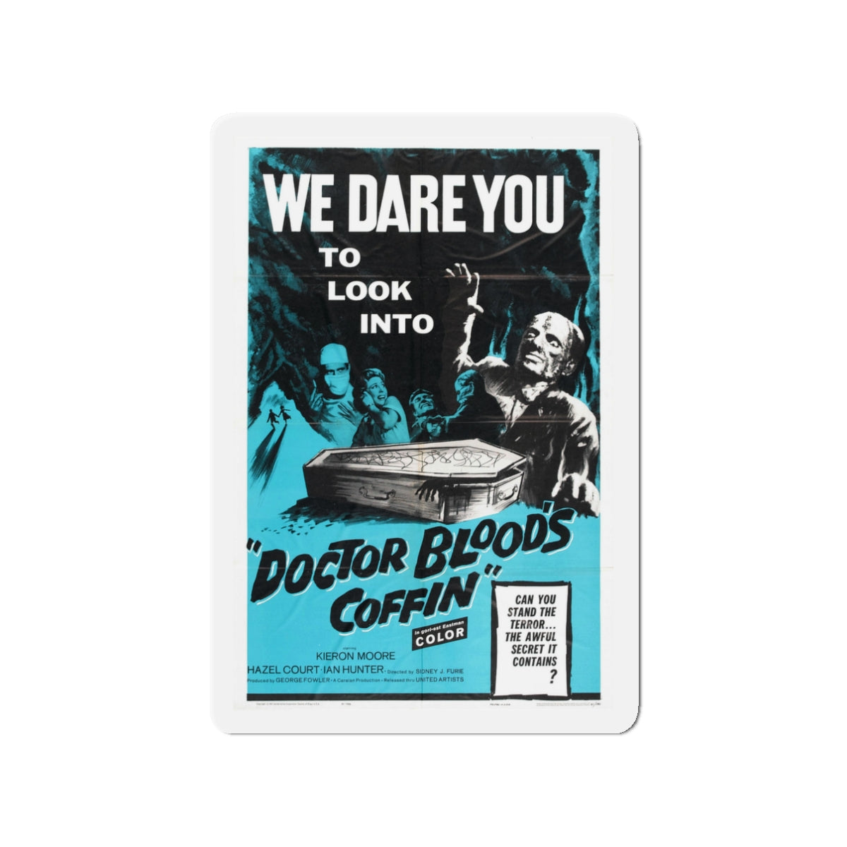 DOCTOR BLOOD'S COFFIN 1961 Movie Poster - Die-Cut Magnet-3" x 3"-The Sticker Space