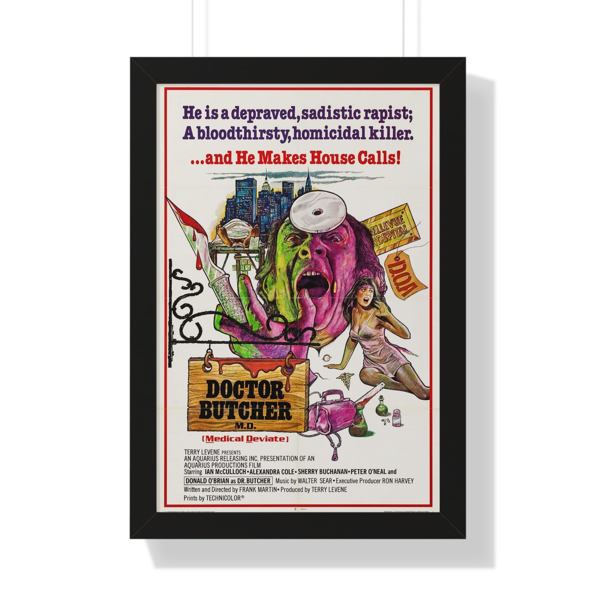 DOCTOR BUTCHER M.D. (ZOMBIE HOLOCAUST) 1980 - Framed Movie Poster-16″ x 24″-The Sticker Space