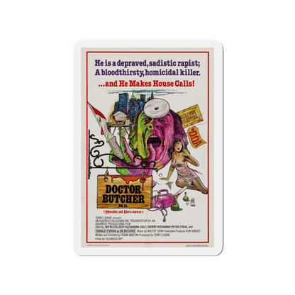 DOCTOR BUTCHER M.D. (ZOMBIE HOLOCAUST) 1980 Movie Poster - Die-Cut Magnet-3" x 3"-The Sticker Space