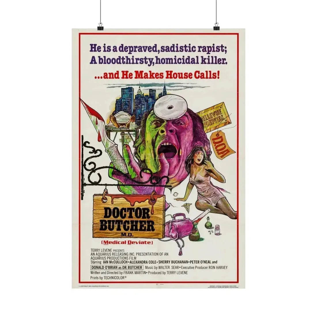 DOCTOR BUTCHER M.D. (ZOMBIE HOLOCAUST) 1980 - Paper Movie Poster - The Sticker Space