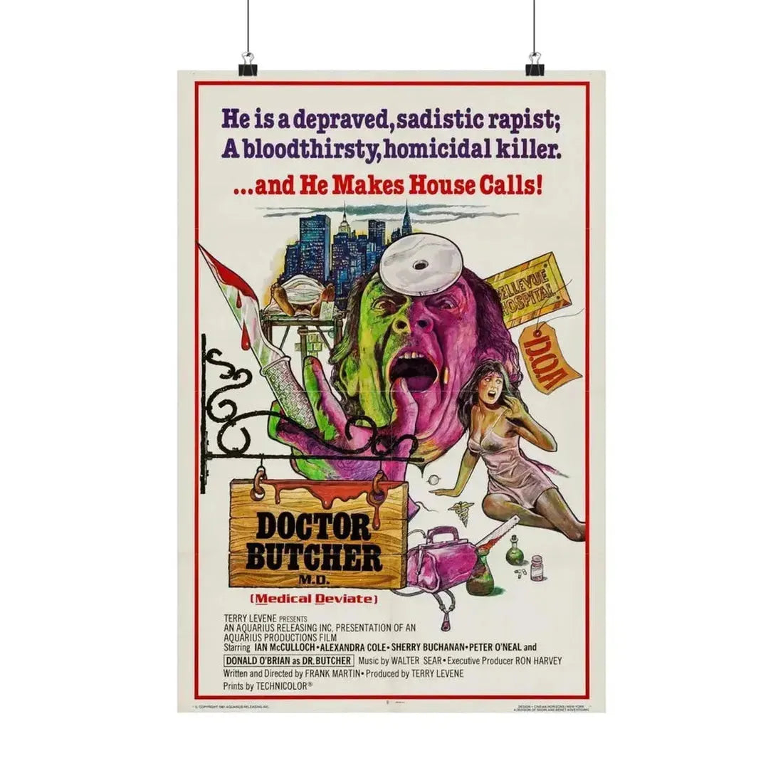 DOCTOR BUTCHER M.D. (ZOMBIE HOLOCAUST) 1980 - Paper Movie Poster - The Sticker Space