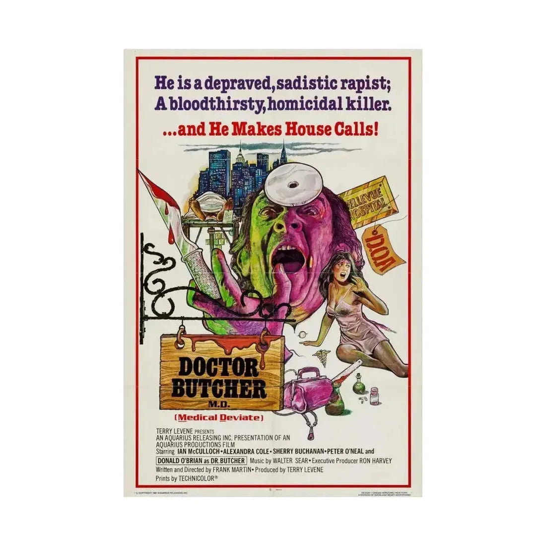 DOCTOR BUTCHER M.D. (ZOMBIE HOLOCAUST) 1980 - Paper Movie Poster - The Sticker Space