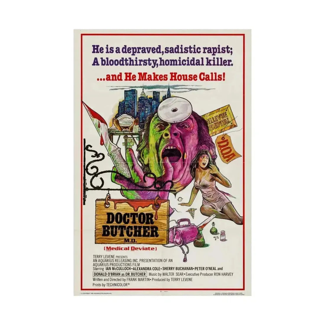DOCTOR BUTCHER M.D. (ZOMBIE HOLOCAUST) 1980 - Paper Movie Poster - The Sticker Space