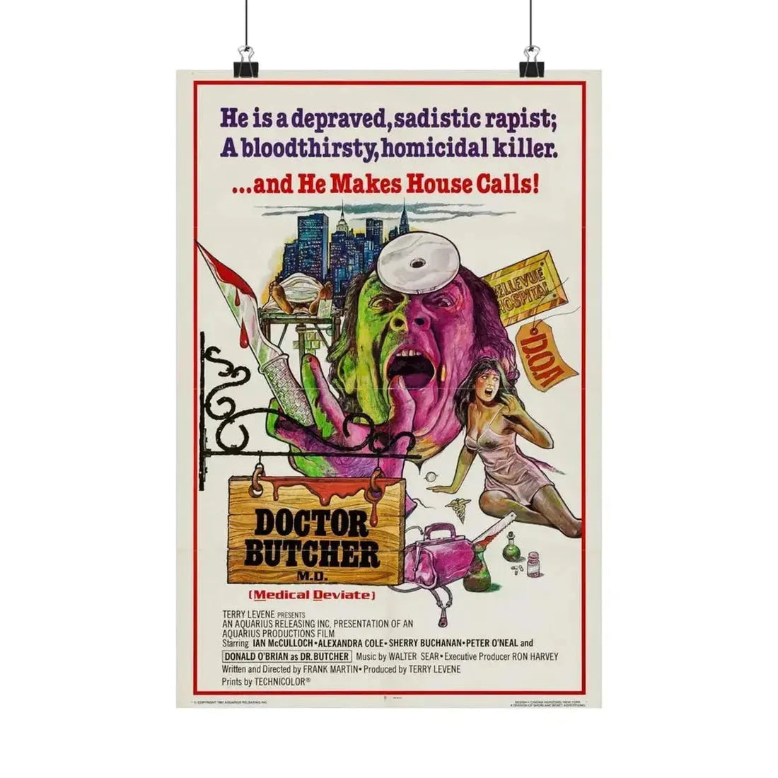 DOCTOR BUTCHER M.D. (ZOMBIE HOLOCAUST) 1980 - Paper Movie Poster - The Sticker Space