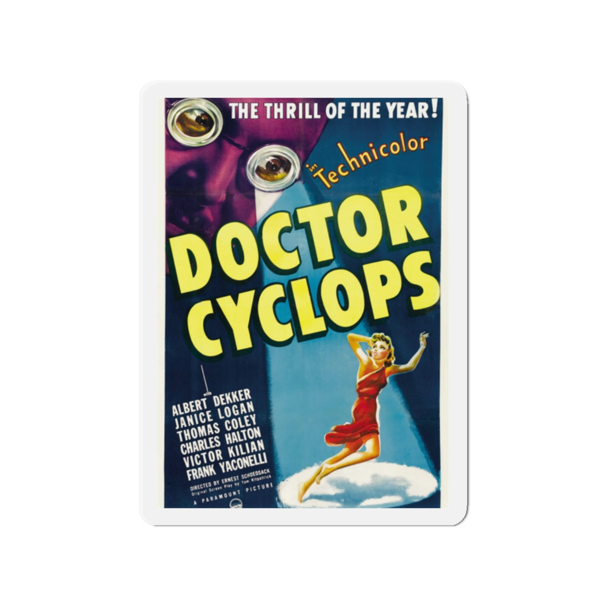 DOCTOR CYCLOPS 1940 Movie Poster - Die-Cut Magnet-2" x 2"-The Sticker Space