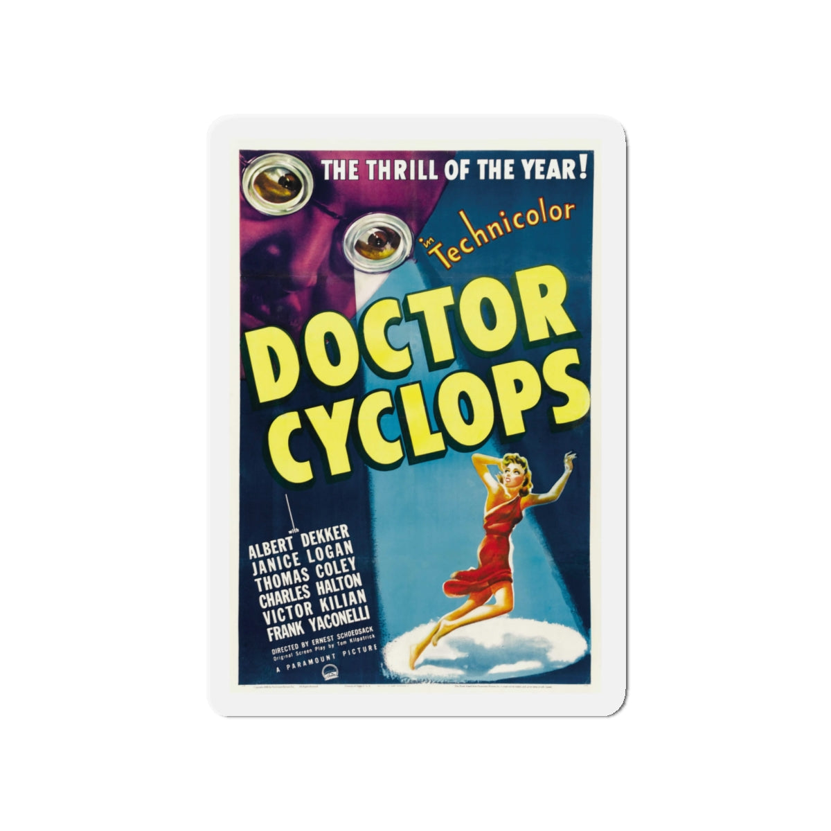 DOCTOR CYCLOPS 1940 Movie Poster - Die-Cut Magnet-4" x 4"-The Sticker Space