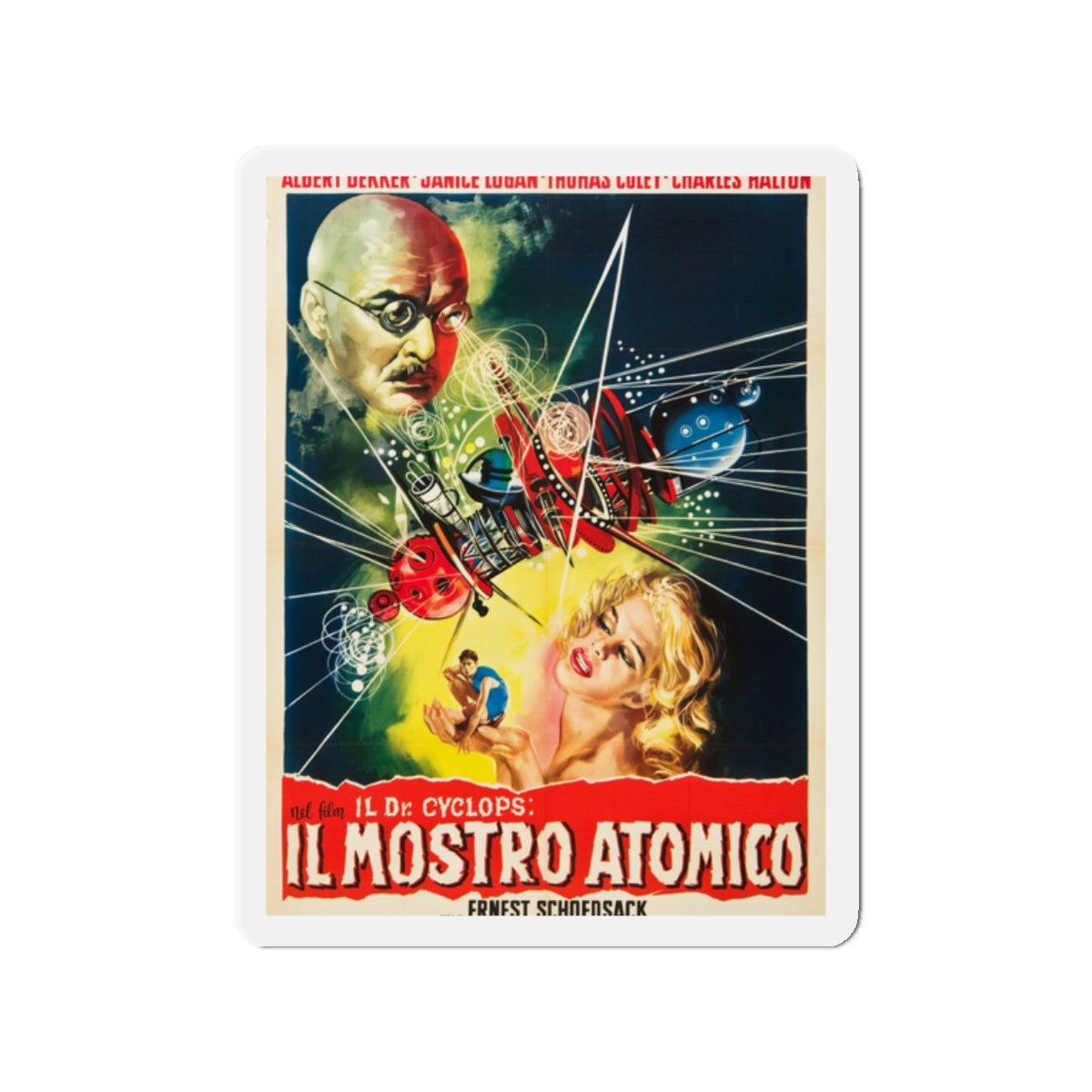 DOCTOR CYCLOPS (ITALIAN) 1940 Movie Poster - Die-Cut Magnet-2" x 2"-The Sticker Space