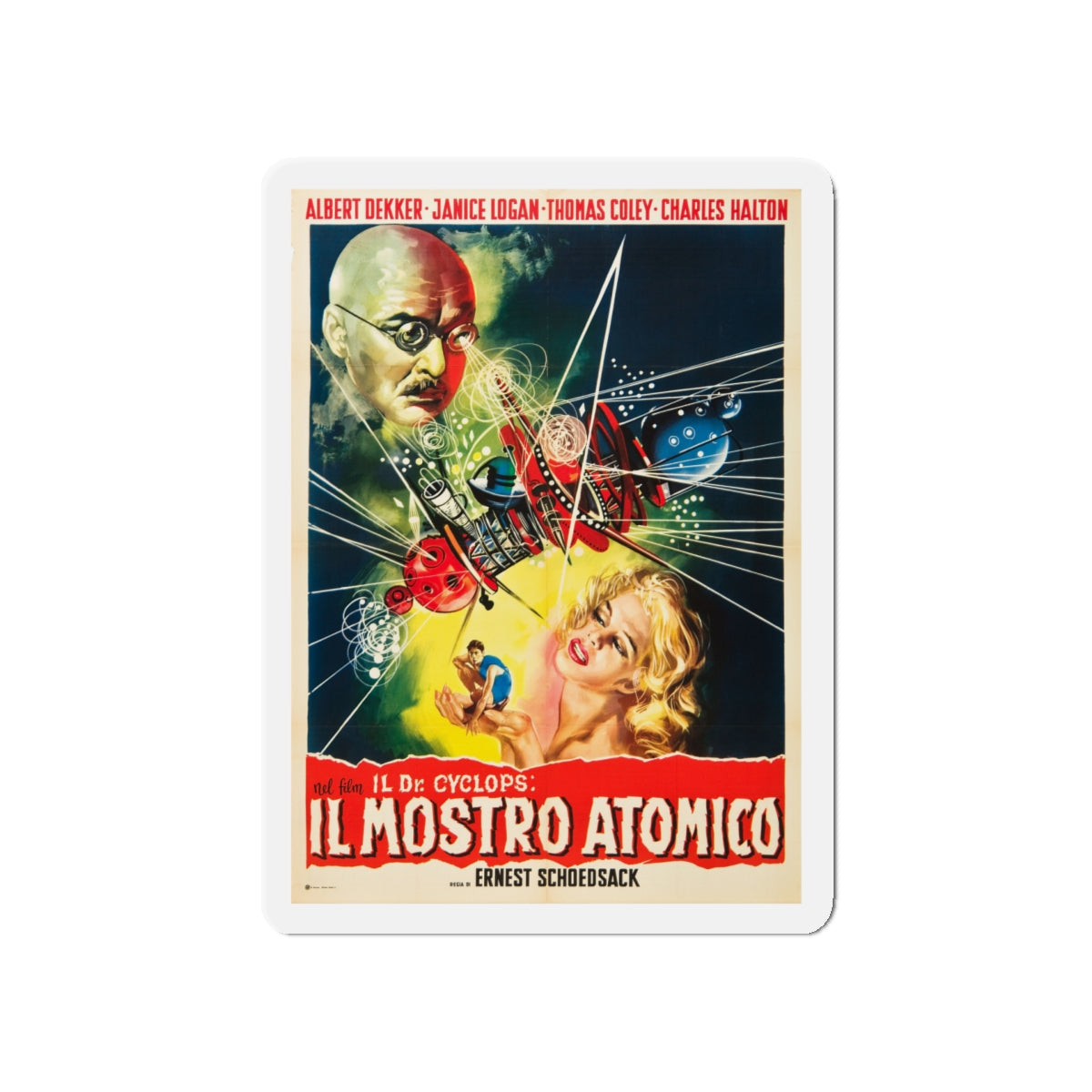 DOCTOR CYCLOPS (ITALIAN) 1940 Movie Poster - Die-Cut Magnet-5" x 5"-The Sticker Space