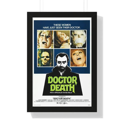 DOCTOR DEATH 1973 - Framed Movie Poster 16″ x 24″ Black - The Sticker Space