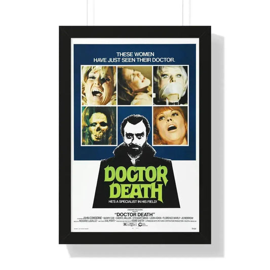 DOCTOR DEATH 1973 - Framed Movie Poster 16″ x 24″ Black - The Sticker Space