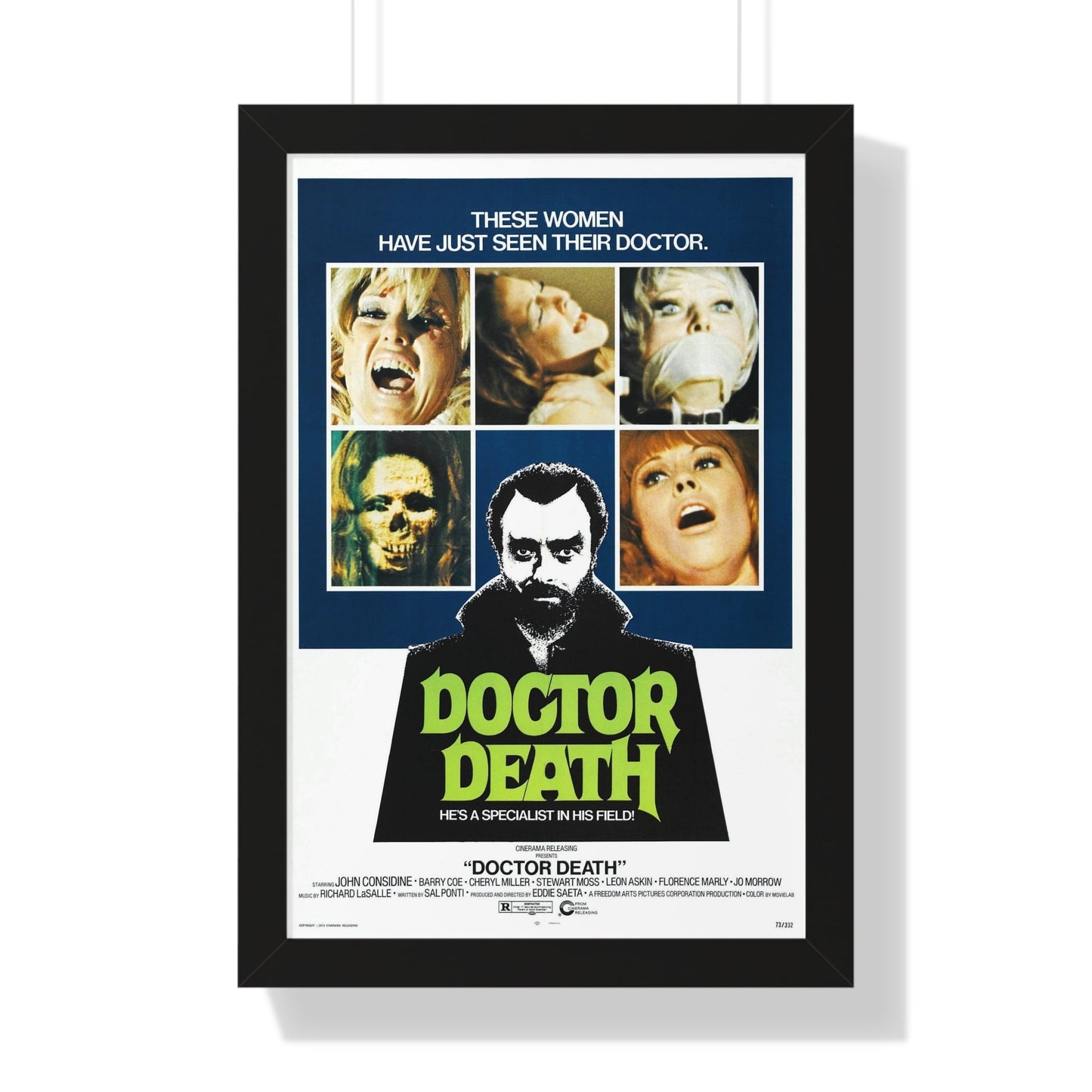 DOCTOR DEATH 1973 - Framed Movie Poster-16″ x 24″-The Sticker Space