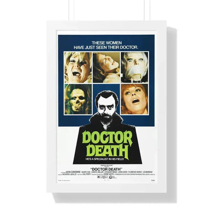 DOCTOR DEATH 1973 - Framed Movie Poster 16″ x 24″ White - The Sticker Space