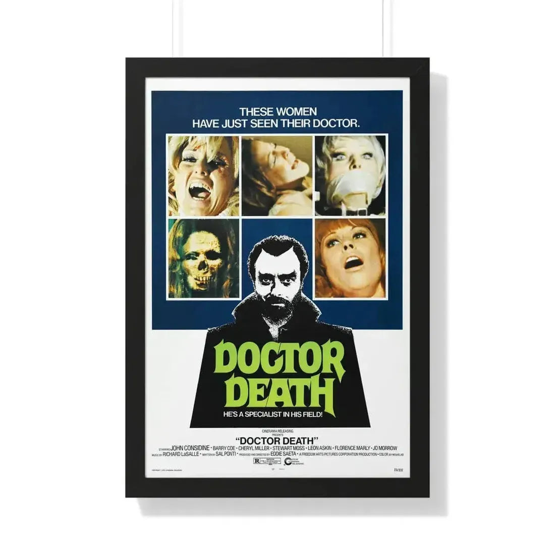 DOCTOR DEATH 1973 - Framed Movie Poster - The Sticker Space
