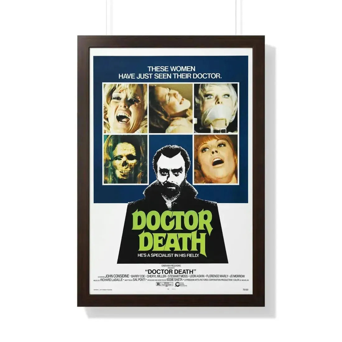 DOCTOR DEATH 1973 - Framed Movie Poster - The Sticker Space