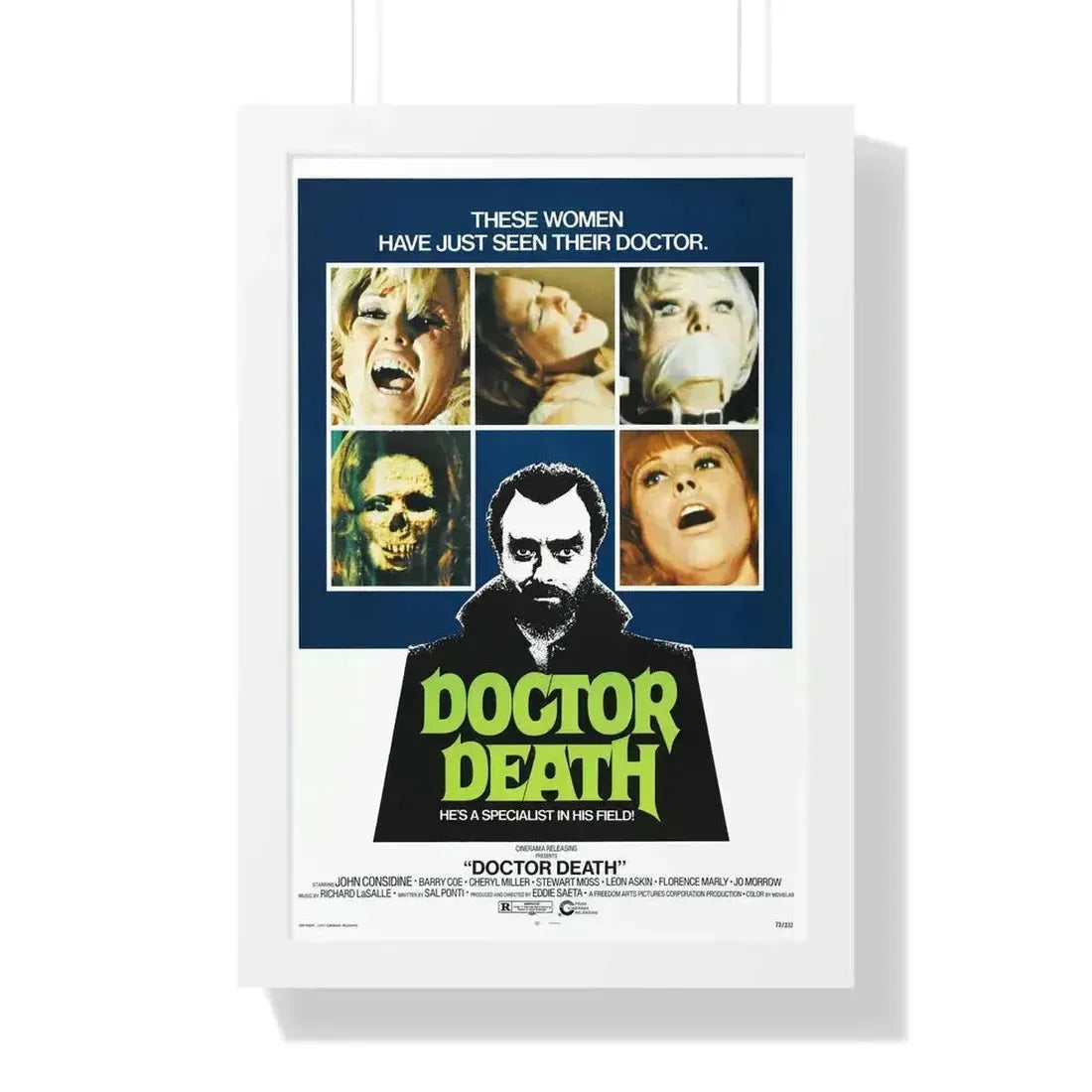 DOCTOR DEATH 1973 - Framed Movie Poster - The Sticker Space