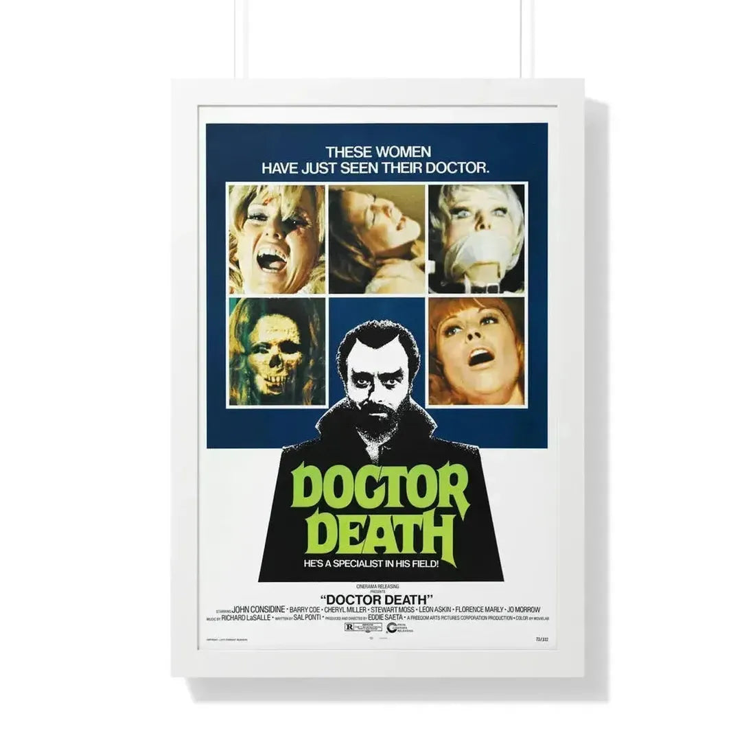 DOCTOR DEATH 1973 - Framed Movie Poster - The Sticker Space