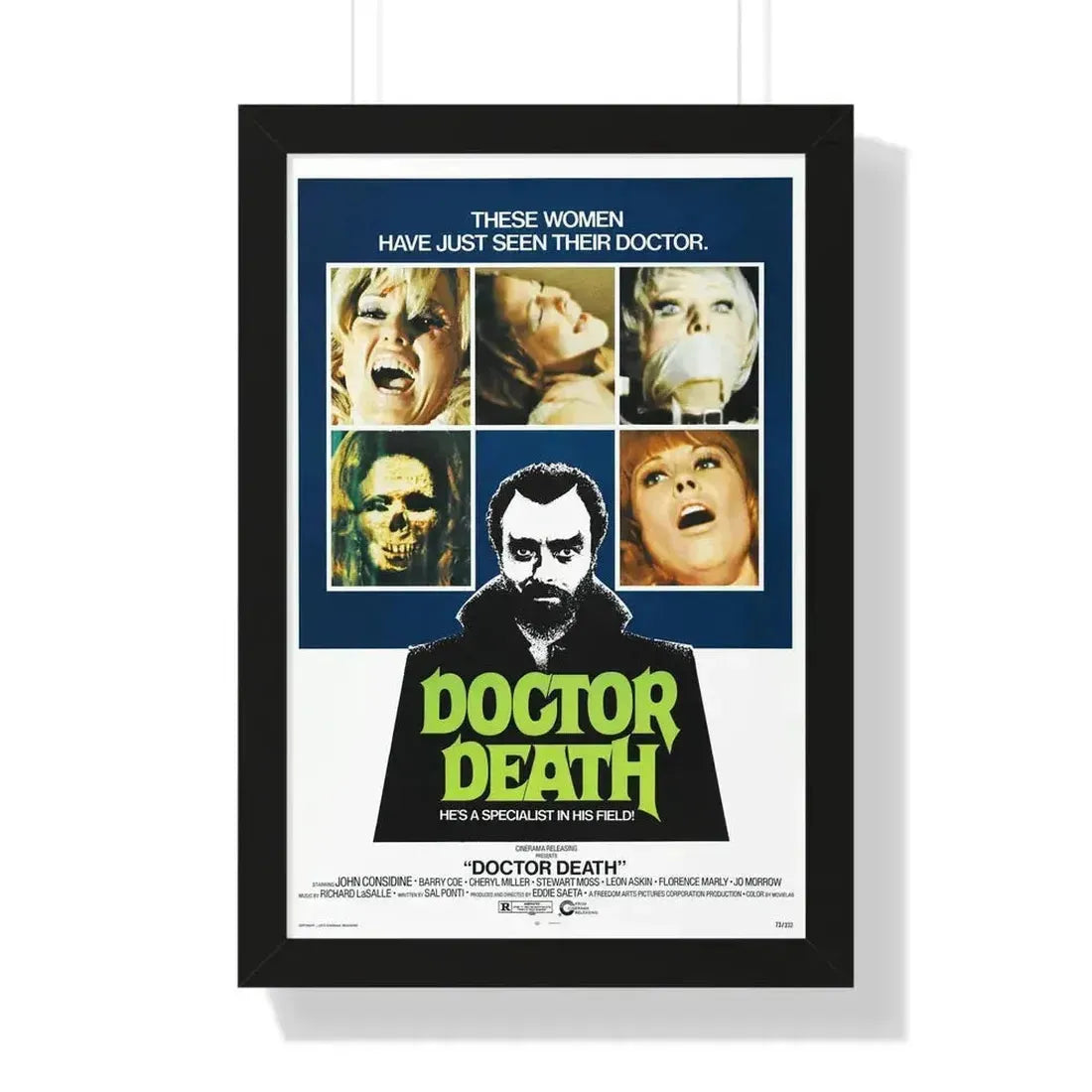DOCTOR DEATH 1973 - Framed Movie Poster - The Sticker Space