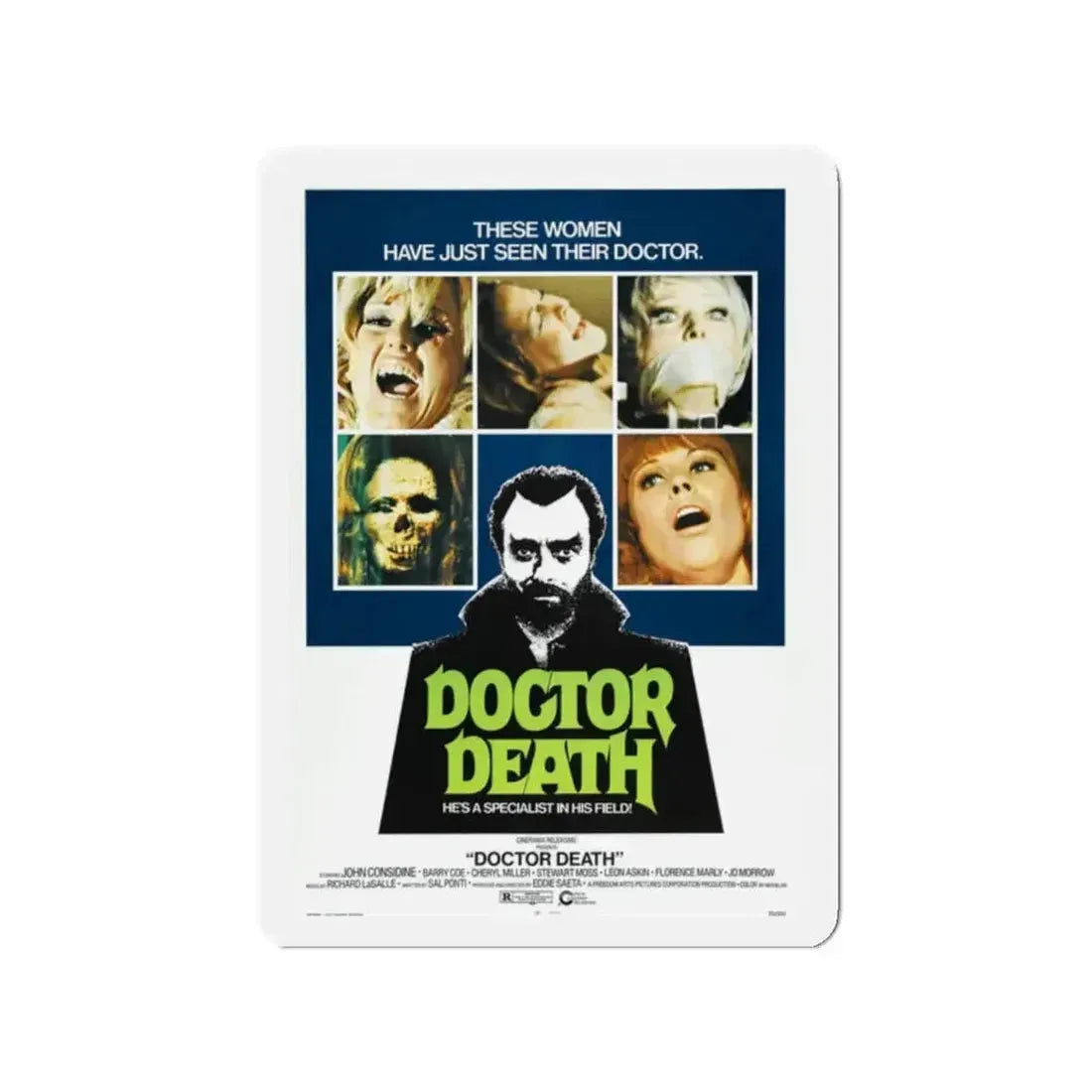 DOCTOR DEATH 1973 Movie Poster - Refrigerator Magnet - The Sticker Space